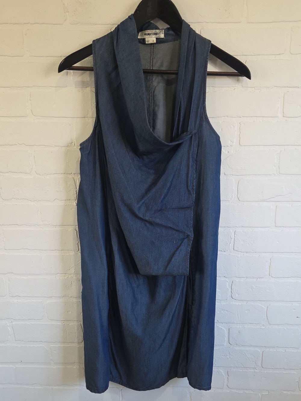 Helmut Lang Draped Chambray Dress